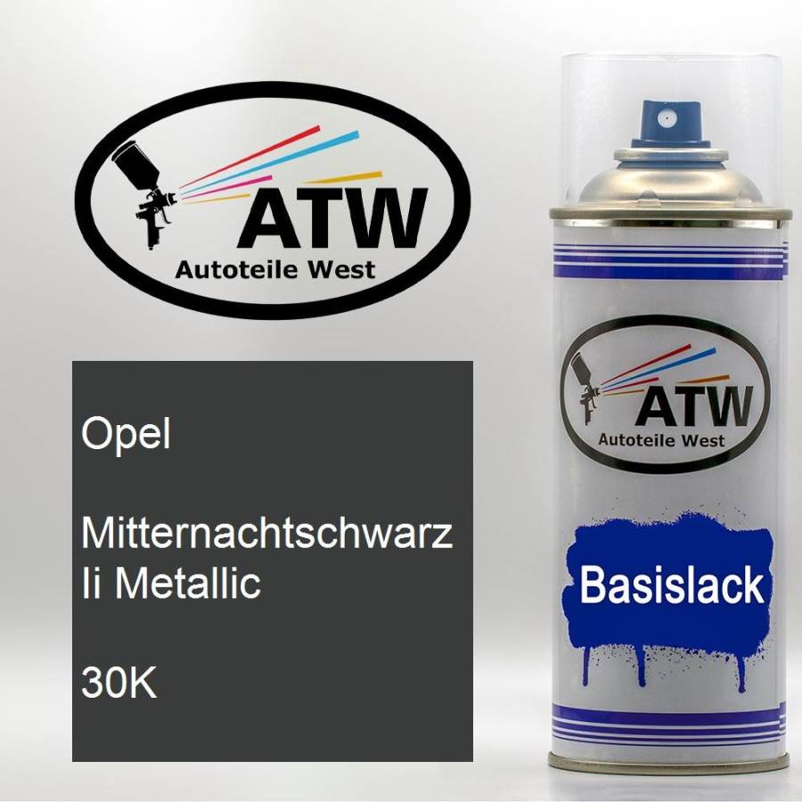 Opel, Mitternachtschwarz Ii Metallic, 30K: 400ml Sprühdose, von ATW Autoteile West.